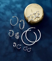 James Avery Classic Sterling Silver Hammered Hoop Earrings