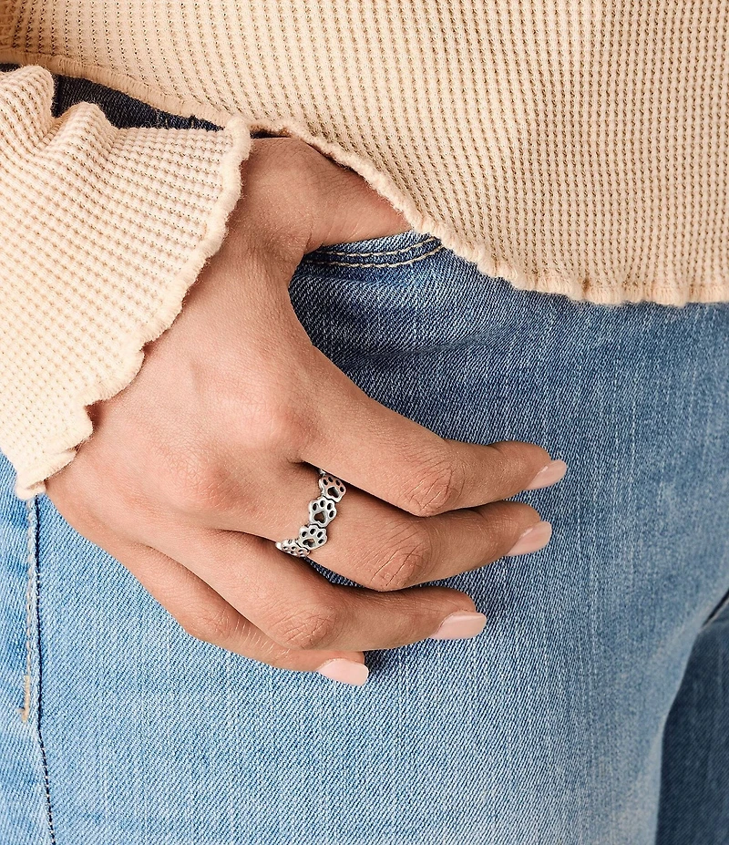 James Avery Connected Paw Prints Novelty Band Ring