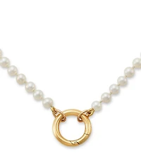 James Avery Cultured Pearl Changeable 14K Gold Charm Holder Short Pendant Necklace