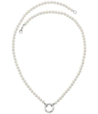 James Avery Cultured Pearl Changeable Sterling Silver Charm Holder Short Pendant Necklace