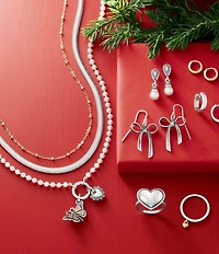 James Avery Cultured Pearl Changeable Sterling Silver Charm Holder Short Pendant Necklace