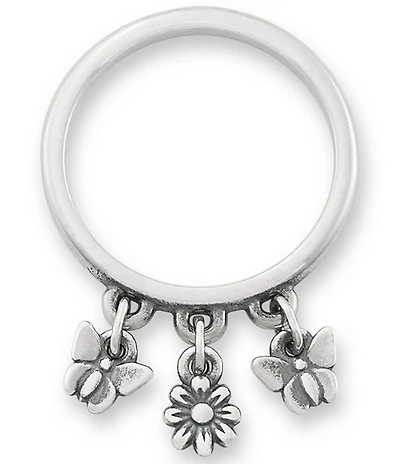 James Avery Daisy and Butterflies Dangle Band Ring