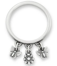 James Avery Daisy and Butterflies Dangle Band Ring