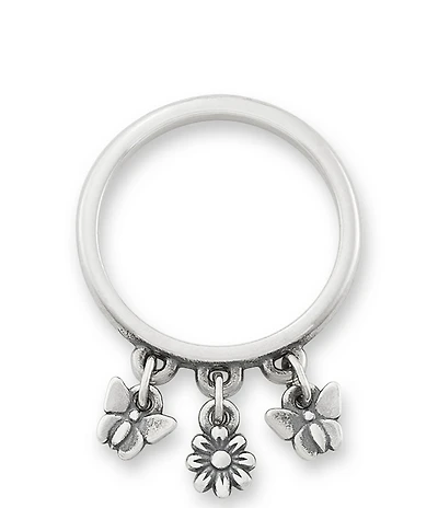 James Avery Daisy and Butterflies Dangle Band Ring