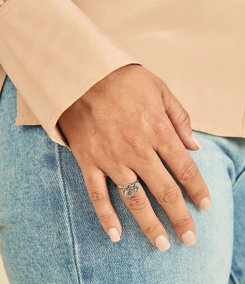 James Avery Daisy and Butterflies Dangle Band Ring