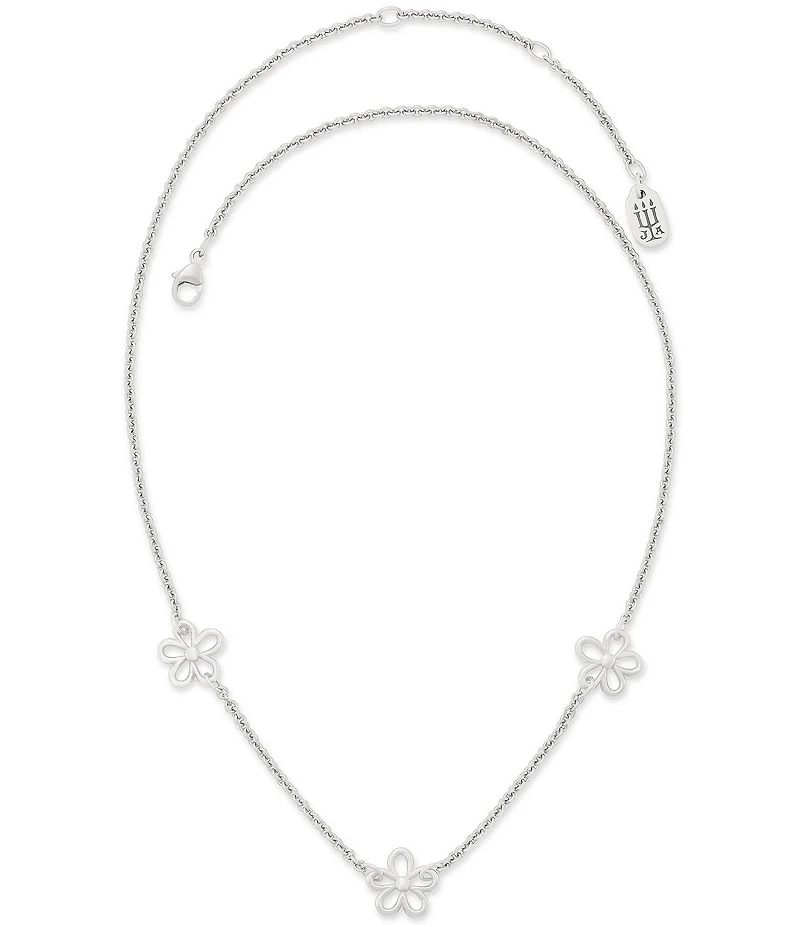 James Avery Daisy Station Charm Sterling Silver Holder Necklace
