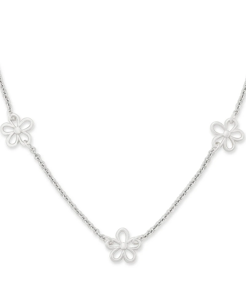 James Avery Daisy Station Charm Sterling Silver Holder Necklace