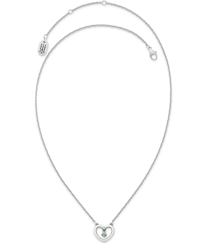 James Avery Dancing Gemstone Heart Short Pendant Necklace