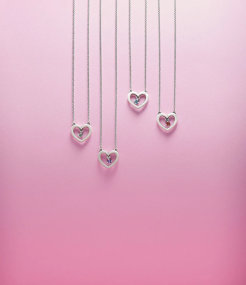 James Avery Dancing Gemstone Heart Short Pendant Necklace