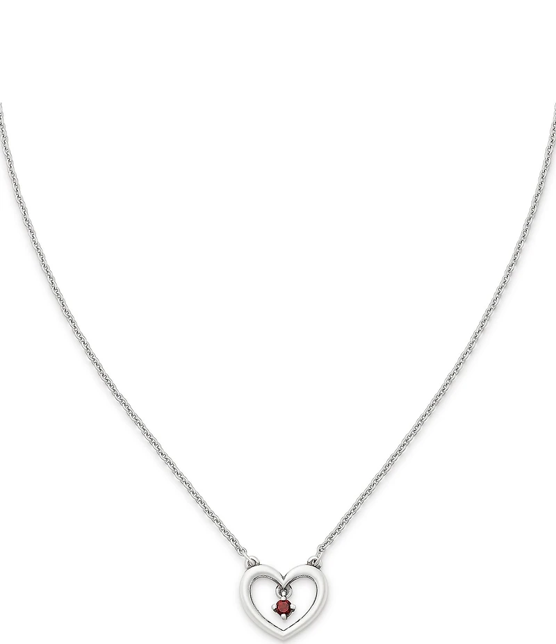 James Avery Dancing Gemstone Heart Short Pendant Necklace