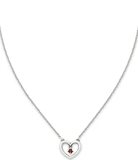 James Avery Dancing Gemstone Heart Short Pendant Necklace