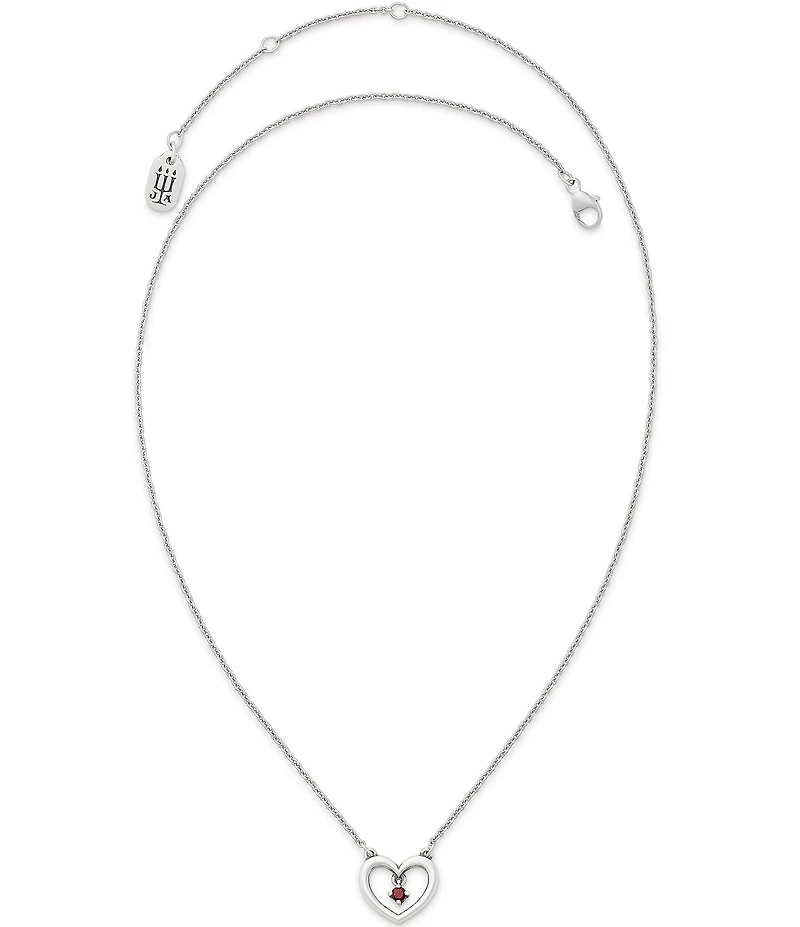 James Avery Dancing Gemstone Heart Short Pendant Necklace