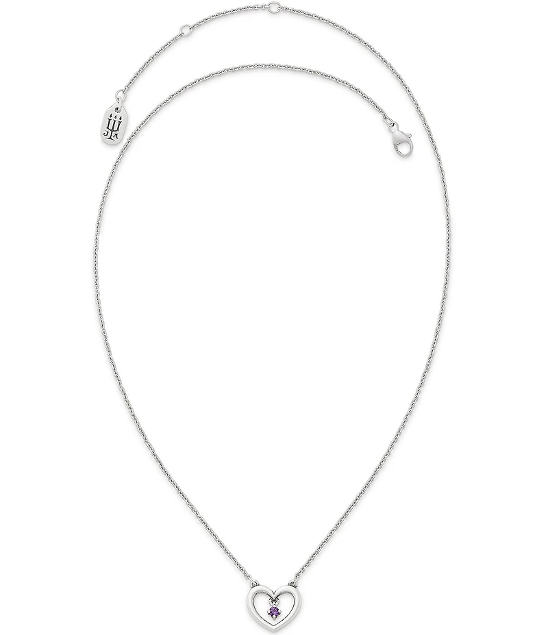 James Avery Dancing Gemstone Heart Short Pendant Necklace