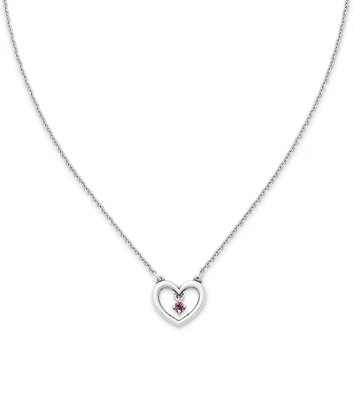 James Avery Dancing Gemstone Heart Short Pendant Necklace