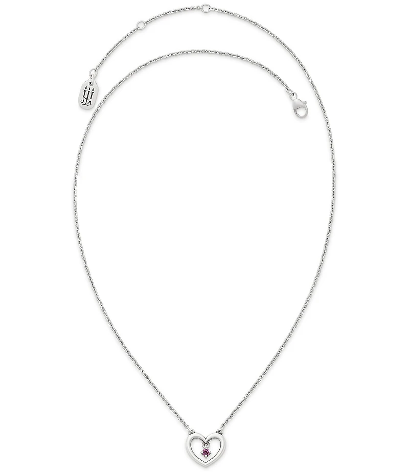 James Avery Dancing Gemstone Heart Short Pendant Necklace
