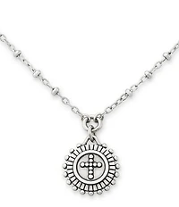 James Avery Delicate Beaded Cross Medallion Short Pendant Necklace