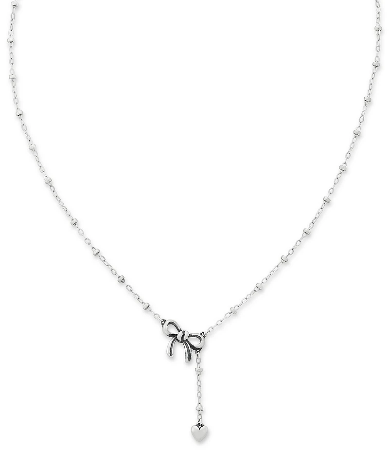 James Avery Delicate Bow and Heart Lariat Necklace