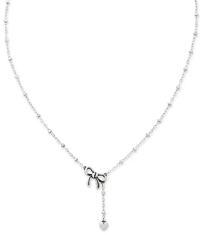 James Avery Delicate Bow and Heart Lariat Necklace