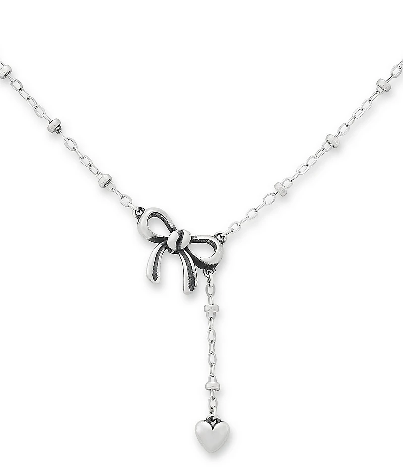 James Avery Delicate Bow and Heart Lariat Necklace