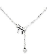 James Avery Delicate Bow and Heart Lariat Necklace