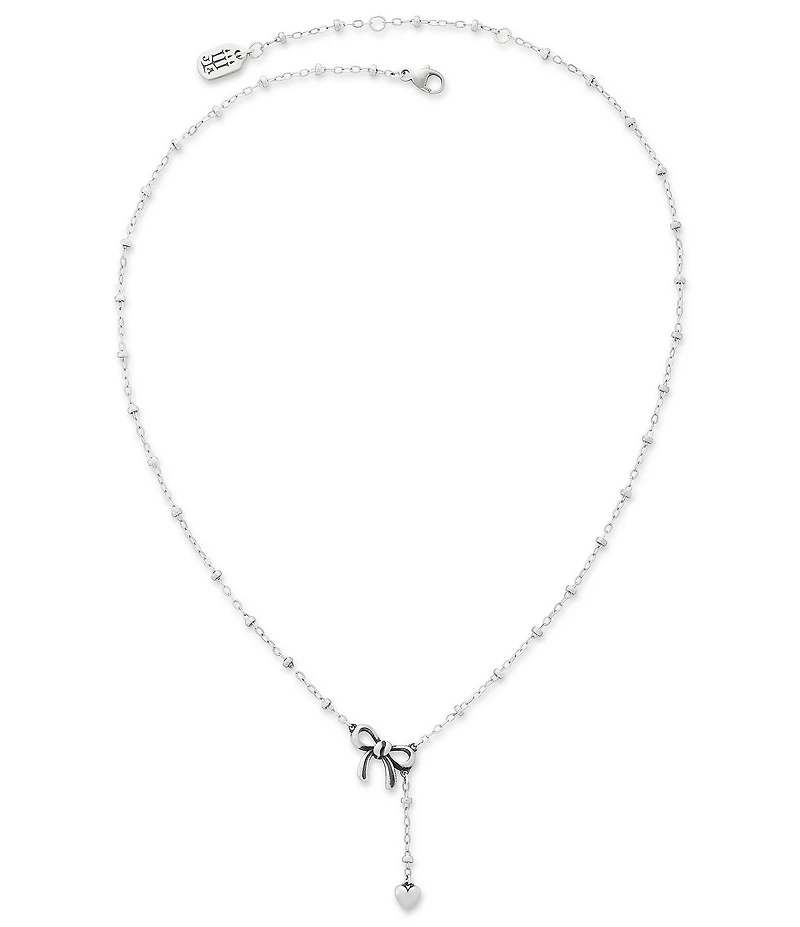 James Avery Delicate Bow and Heart Lariat Necklace