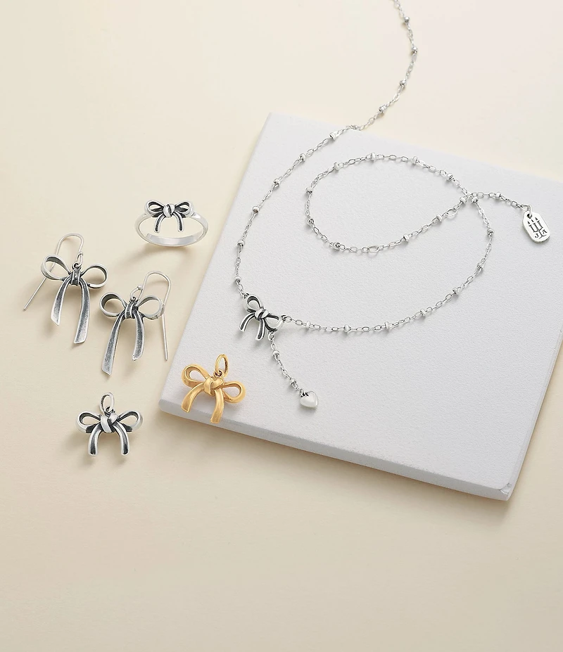 James Avery Delicate Bow and Heart Lariat Necklace