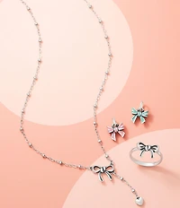 James Avery Delicate Bow and Heart Lariat Necklace
