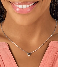 James Avery Delicate Heart Beaded Short Pendant Necklace