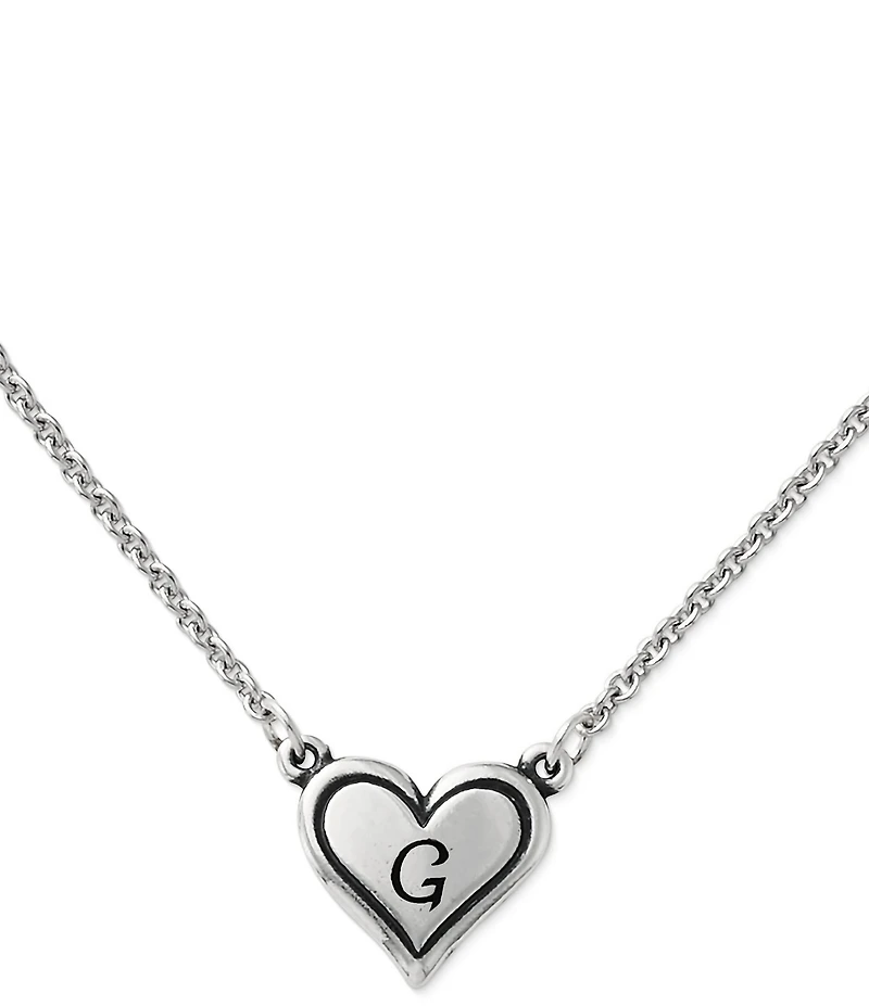 James Avery Short Delicate Heart Initial Necklace