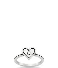 James Avery Delicate Heart Initial Ring