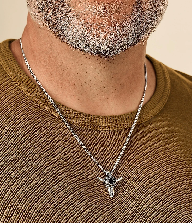 James Avery Desert Rose Pendant with Black Onyx