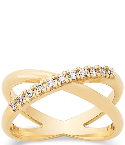 James Avery Diamond Pave Crossed Ring