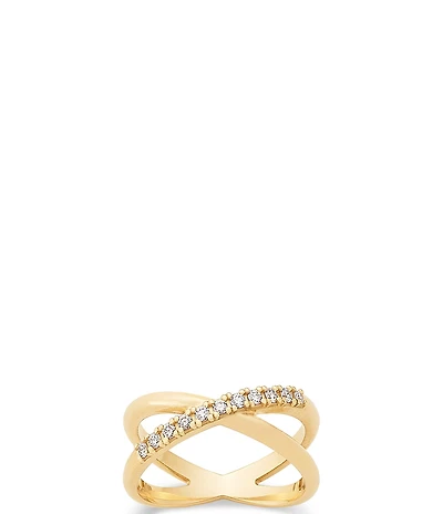 James Avery Diamond Pave Crossed Ring