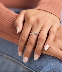 James Avery Diamond Pave Crossed Ring