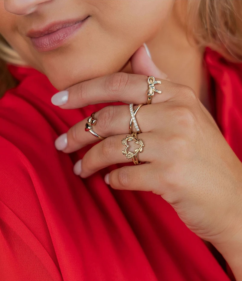 James Avery Diamond Pave Crossed Ring