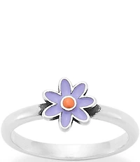 James Avery Enamel Orange Floral Band Ring