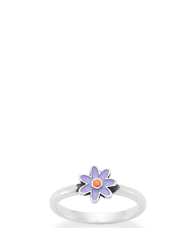 James Avery Enamel Orange Floral Band Ring