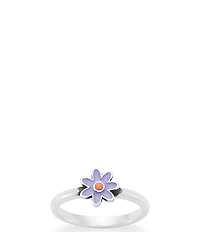 James Avery Enamel Orange Floral Band Ring