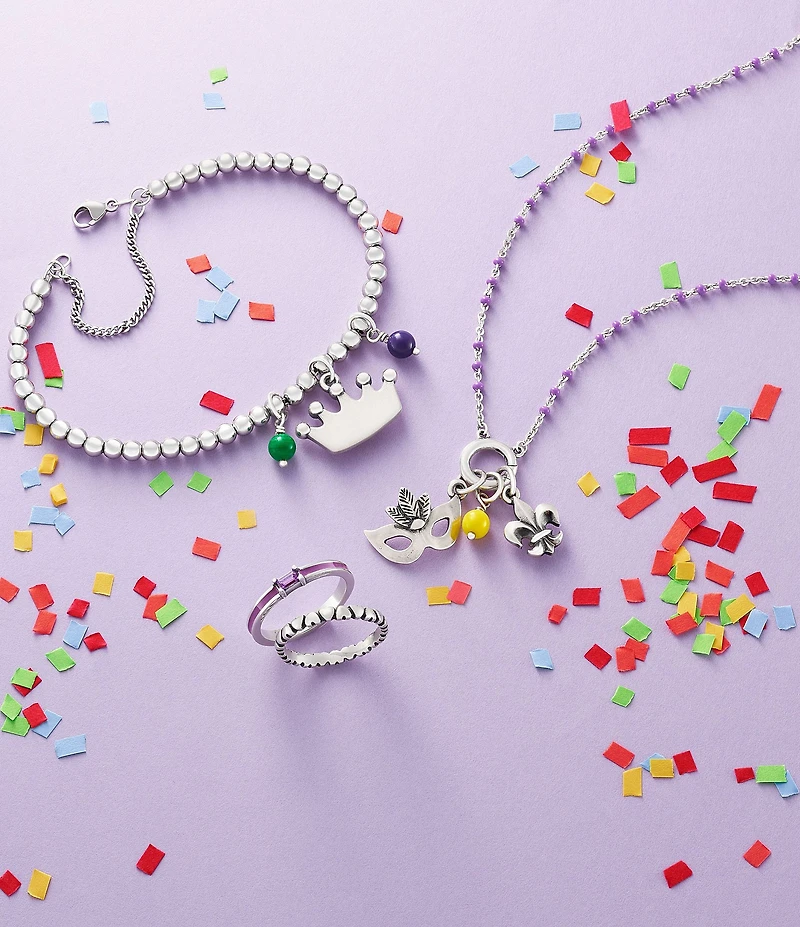 James Avery Enamel Beaded Changeable Charm Holder Necklace