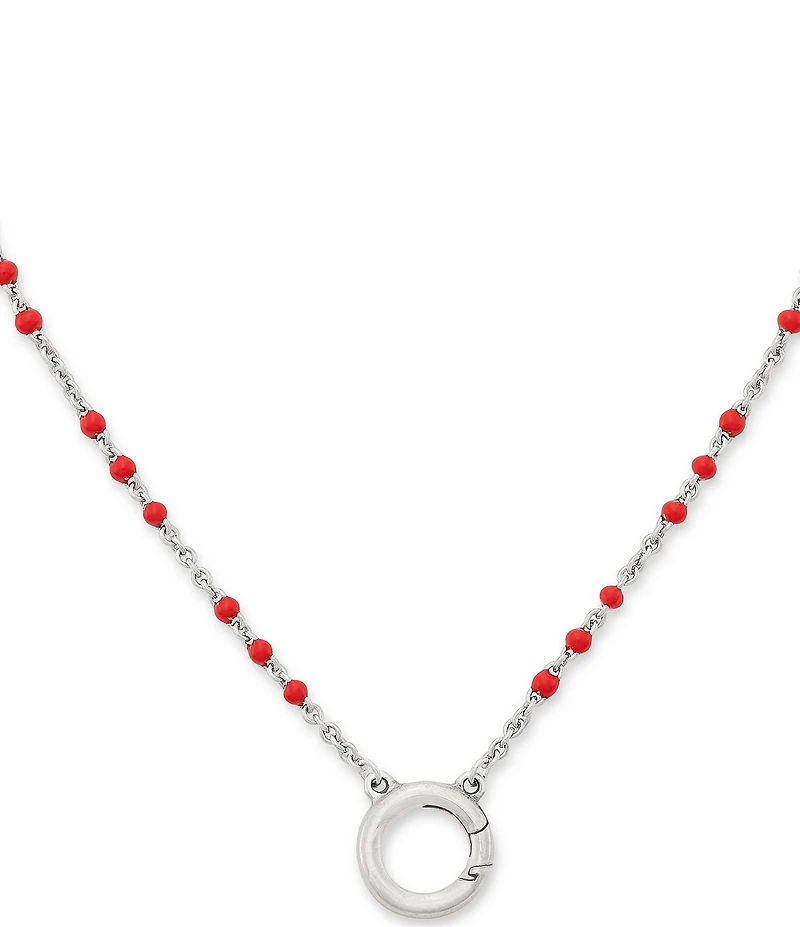 James Avery Enamel Beaded Chain Changeable Charm Holder Necklace