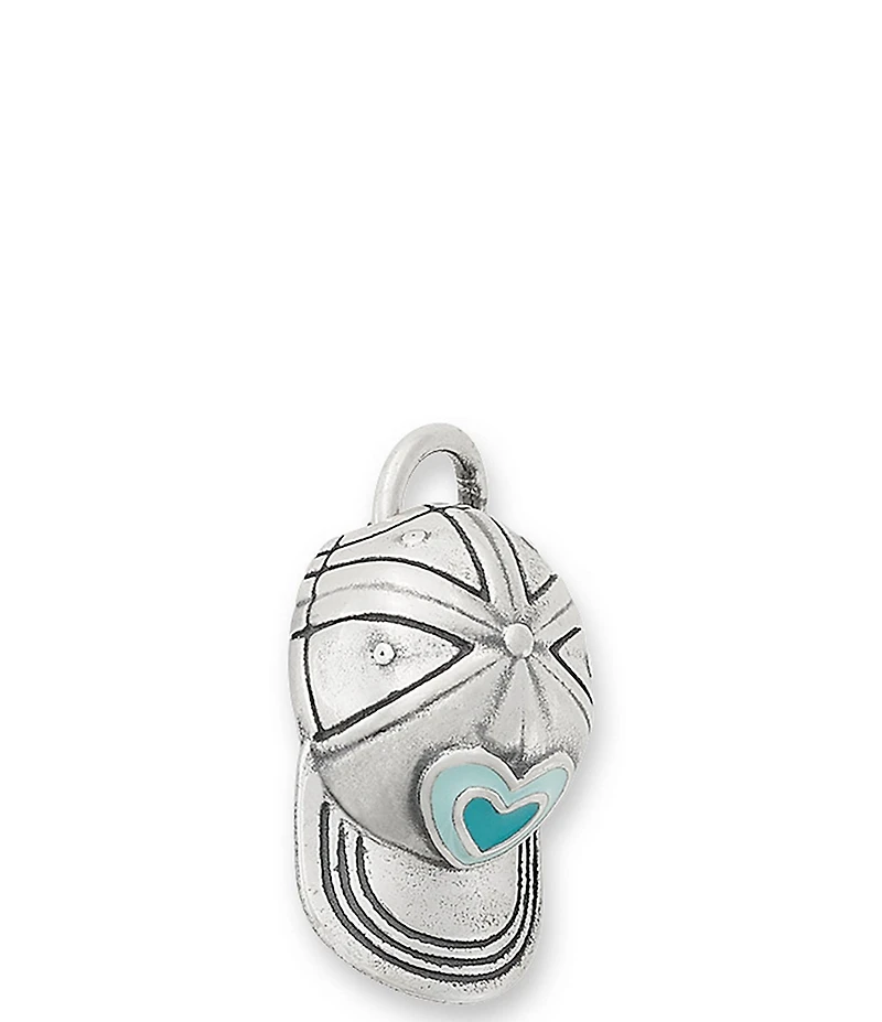James Avery Enamel Blue Heart Ball Cap Charm