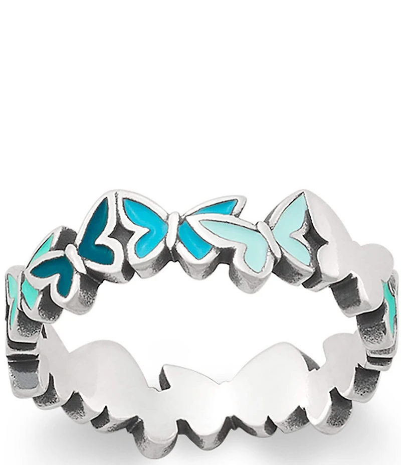 James Avery Enamel Connected Butterflies Band Ring