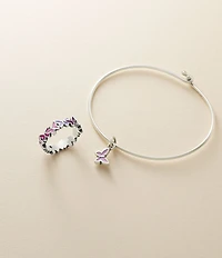 James Avery Enamel Connected Butterflies Band Ring