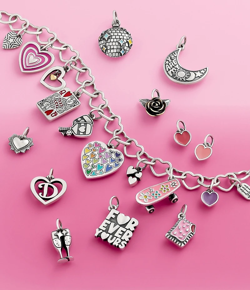 James Avery Enamel Connected Hearts Charm