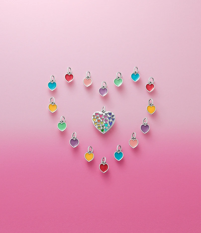 James Avery Enamel Connected Hearts Charm