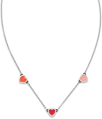 James Avery Enamel Connected Hearts Collar Short Pendant Necklace