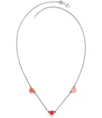 James Avery Enamel Connected Hearts Collar Short Pendant Necklace