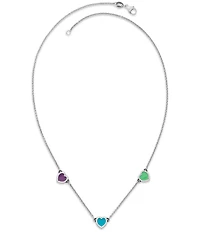 James Avery Enamel Connected Hearts Collar Short Pendant Necklace
