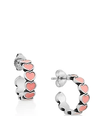 James Avery Enamel Connected Hearts Hoop Earrings