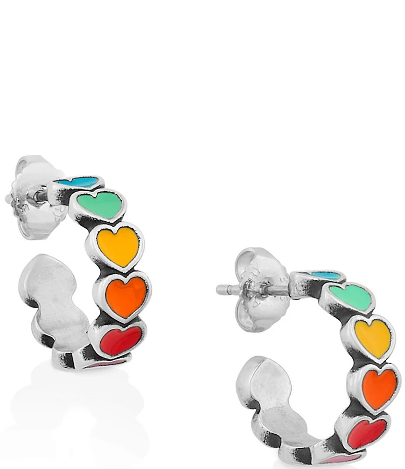 James Avery Enamel Connected Hearts Hoop Earrings